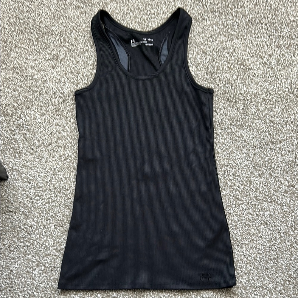 Under Armour Black Ribbed Sleeveless Tank Top